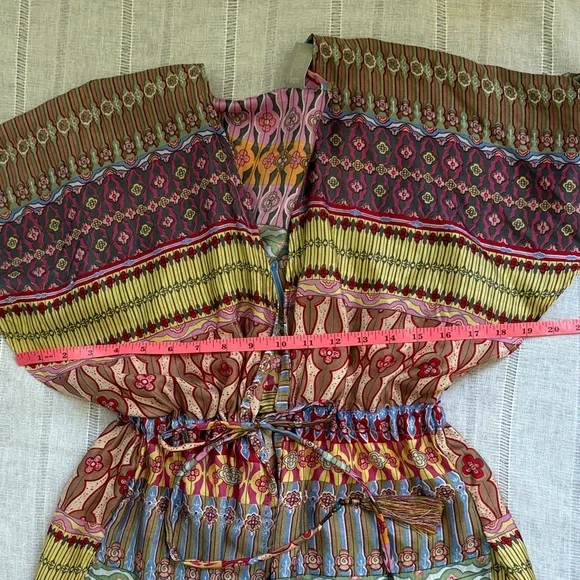 Echo Multicolor Bohemian Silk Blouse - Picture 12 of 15